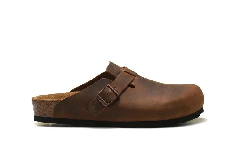 Half dragged brown leather
