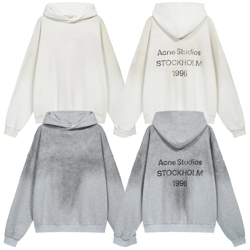 American niche tide washed and old worn 1996 letters hoodie couple men and women loose cross-border sweater