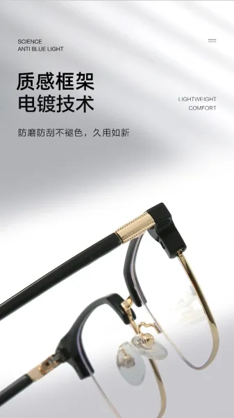 Transparent Gray Silver Frame Optical Glasses - 11