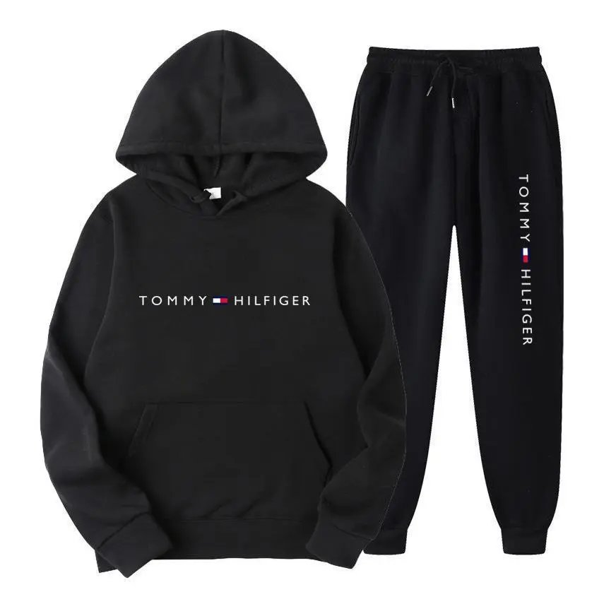 Tommy Hilfiger Classic Logo Hoodie and Jogger Sweatpants Set - 1