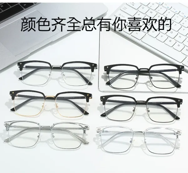 Transparent Gray Silver Frame Optical Glasses - 7