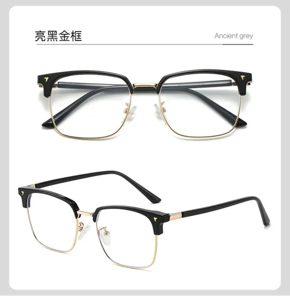 Transparent Gray Silver Frame Optical Glasses - 21