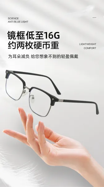 Transparent Gray Silver Frame Optical Glasses - 9