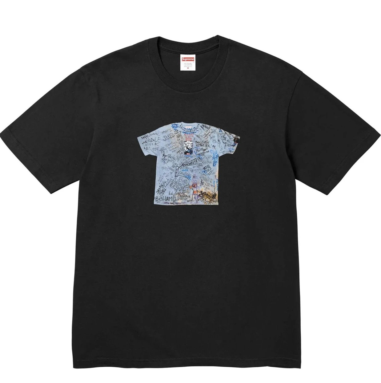 Supreme T-Shirt With Graffiti-Printed Tee Graphic Black T-Shirt - 1