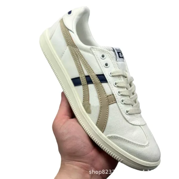 Asics Onitsuka Tiger Mexico 66 Beige and Navy Canvas Sneakers - 1
