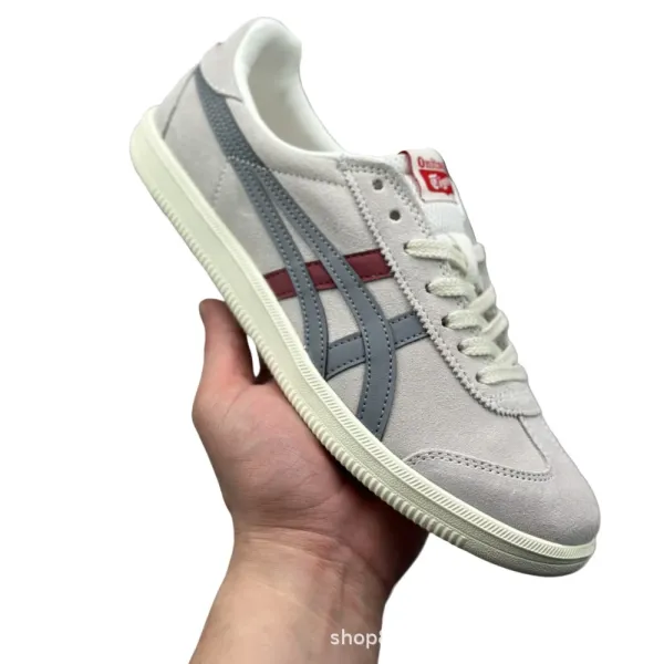 Onitsuka Tiger Mexico 66 Gray and Burgundy Suede Sneakers - 1