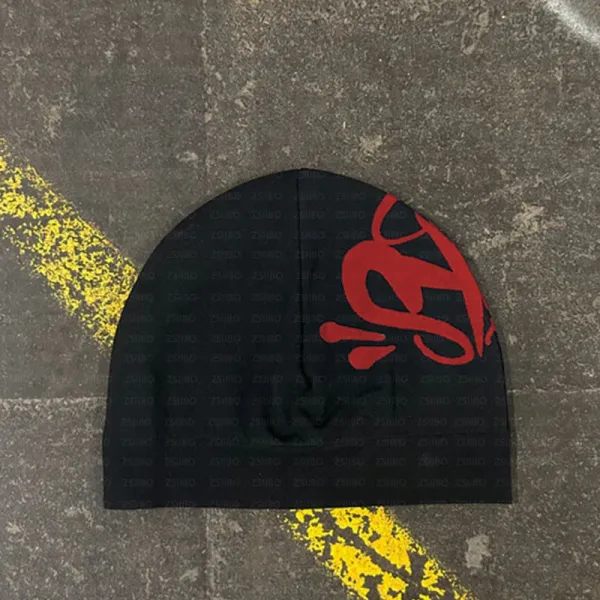 Y-3 Logo Beanie Black Red - 1