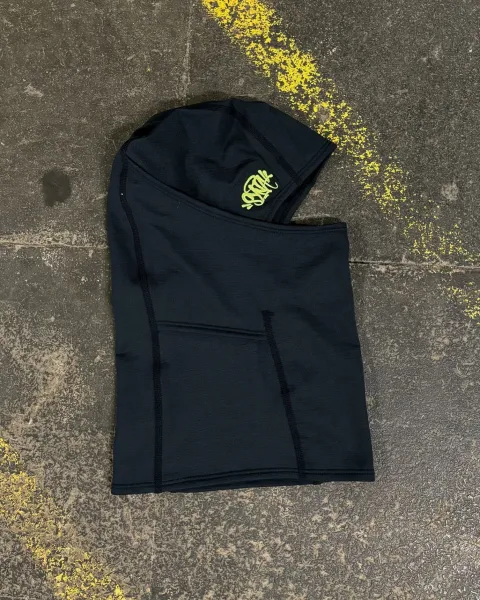 Balaclava with Neon Green Logo Black Base-Layer - 1