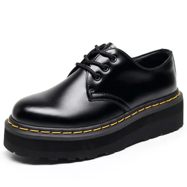 Dr. Martens 1461 Quad Black Platform Oxford Shoes - 1