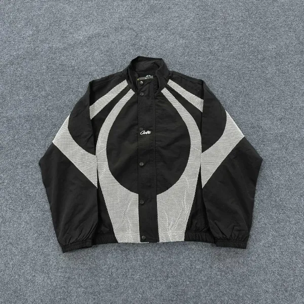 LiteWork Windbreaker Black and White Color-Block Hooded Jacket - 11