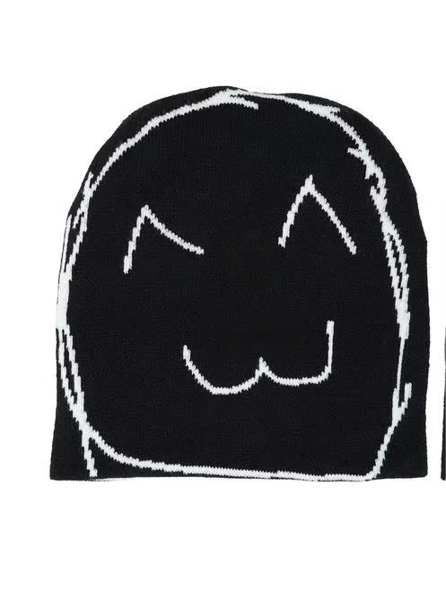 Design Smiley Face Beanie Black - 1