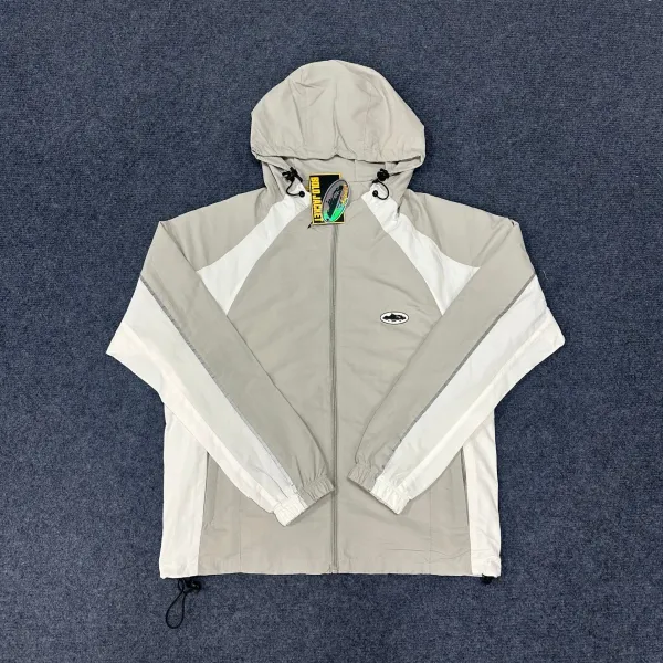 LiteWork Windbreaker Black and White Color-Block Hooded Jacket - 13