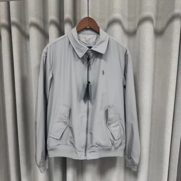 Polo Ralph Lauren Harrington Jacket Light Gray Outerwear - 1