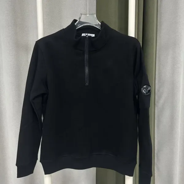 C.P. Company Half-Zip Sweatshirt Black Hoodie - 1