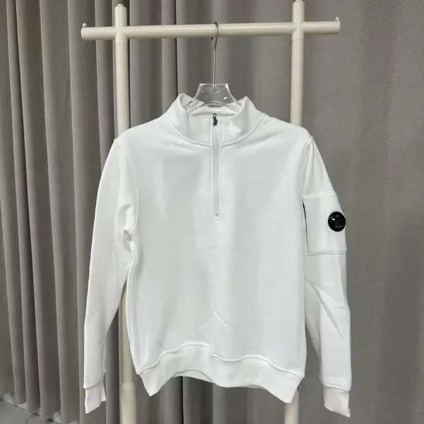 C.P. Company Half-Zip Sweatshirt White Hoodie - 1
