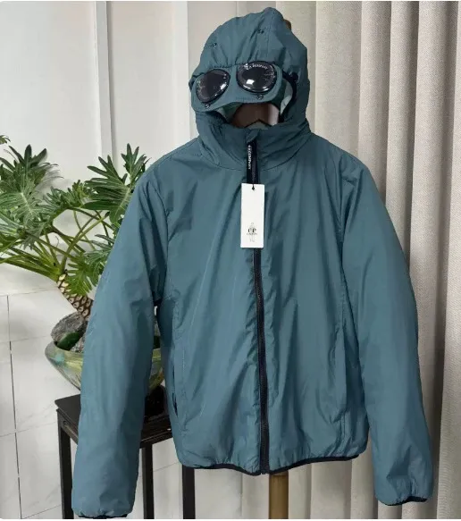 C.P. Company Goggle Hooded Jacket Teal Outerwear - 1