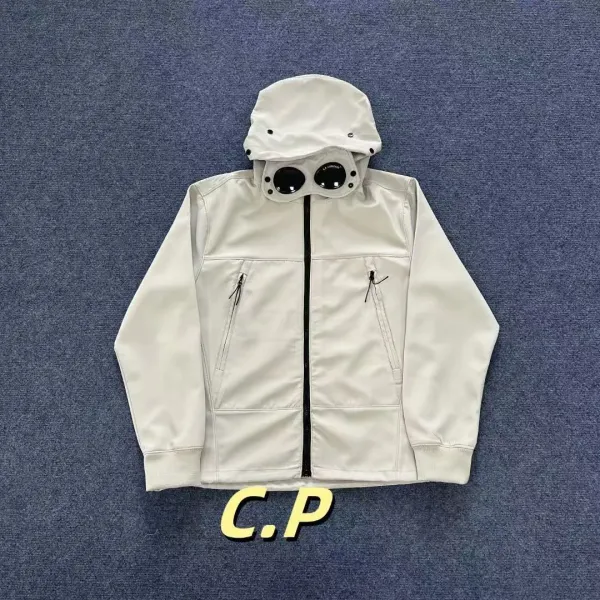 C.P. Company Goggle Hooded Jacket Off-White Outerwear - 1