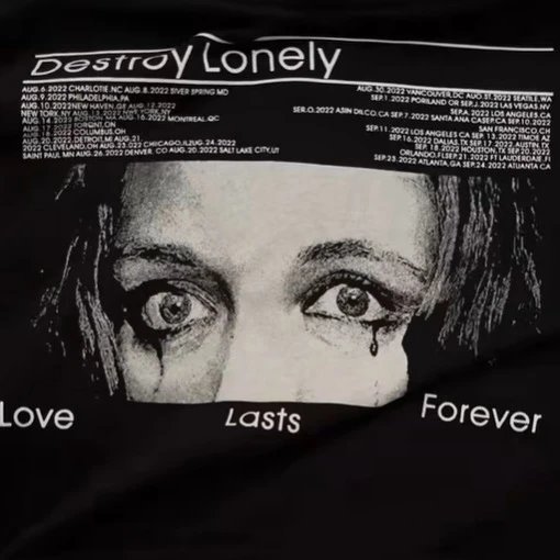 Destroy Lonely Graphic Hoodie Black - 5