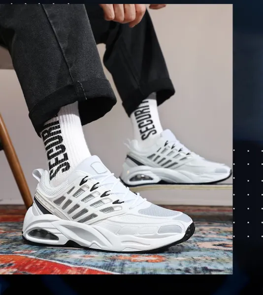 Design Chunky Air-Cushion Running Sneakers White - 19