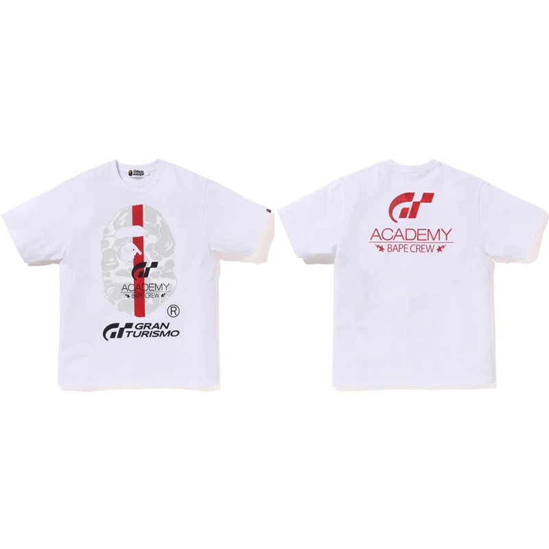 A Bathing Ape Camo猿人头印花 White T-Shirt - 34