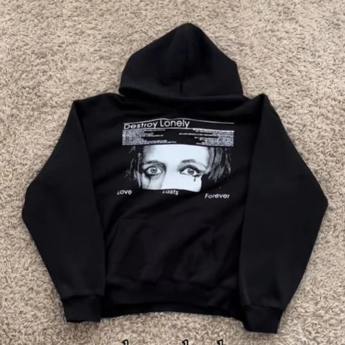 Destroy Lonely Graphic Hoodie Black - 2
