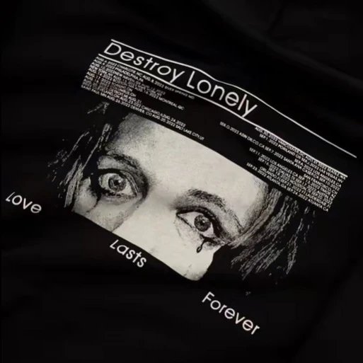 Destroy Lonely Graphic Hoodie Black - 3