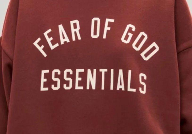 Fear of God Essentials Arch Logo Hoodie Burgundy - 5