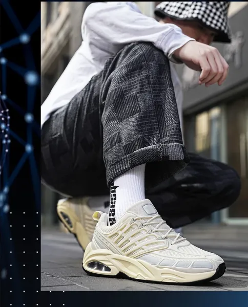 Design Chunky Air-Cushion Running Sneakers White - 27