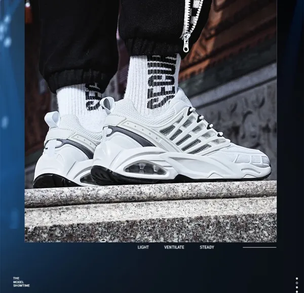 Design Chunky Air-Cushion Running Sneakers White - 21
