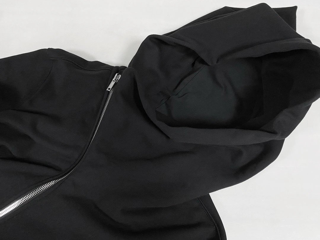 Rick Owens DRKSHDW Asymmetrical Zip Hoodie Black - 11
