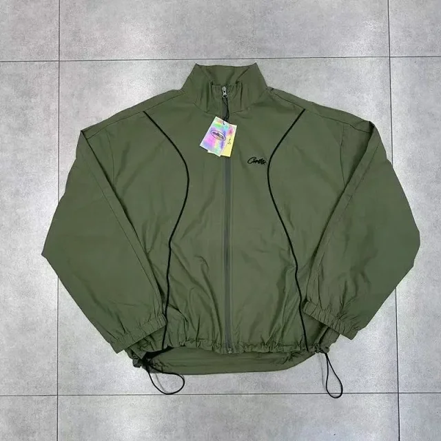 Corteiz Jackets Zip-up windbreaker with contrast piping and drawcord hem product detail image 3