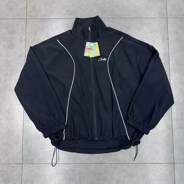 Corteiz Jackets Zip-up windbreaker with contrast piping and drawcord hem product detail image 5