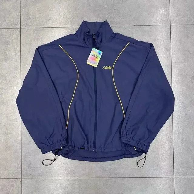 Corteiz Jackets Zip-up windbreaker with contrast piping and drawcord hem product detail image 4
