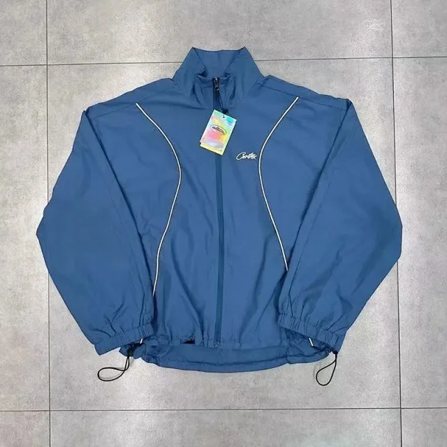 Corteiz Jackets Zip-up windbreaker with contrast piping and drawcord hem product detail image 2