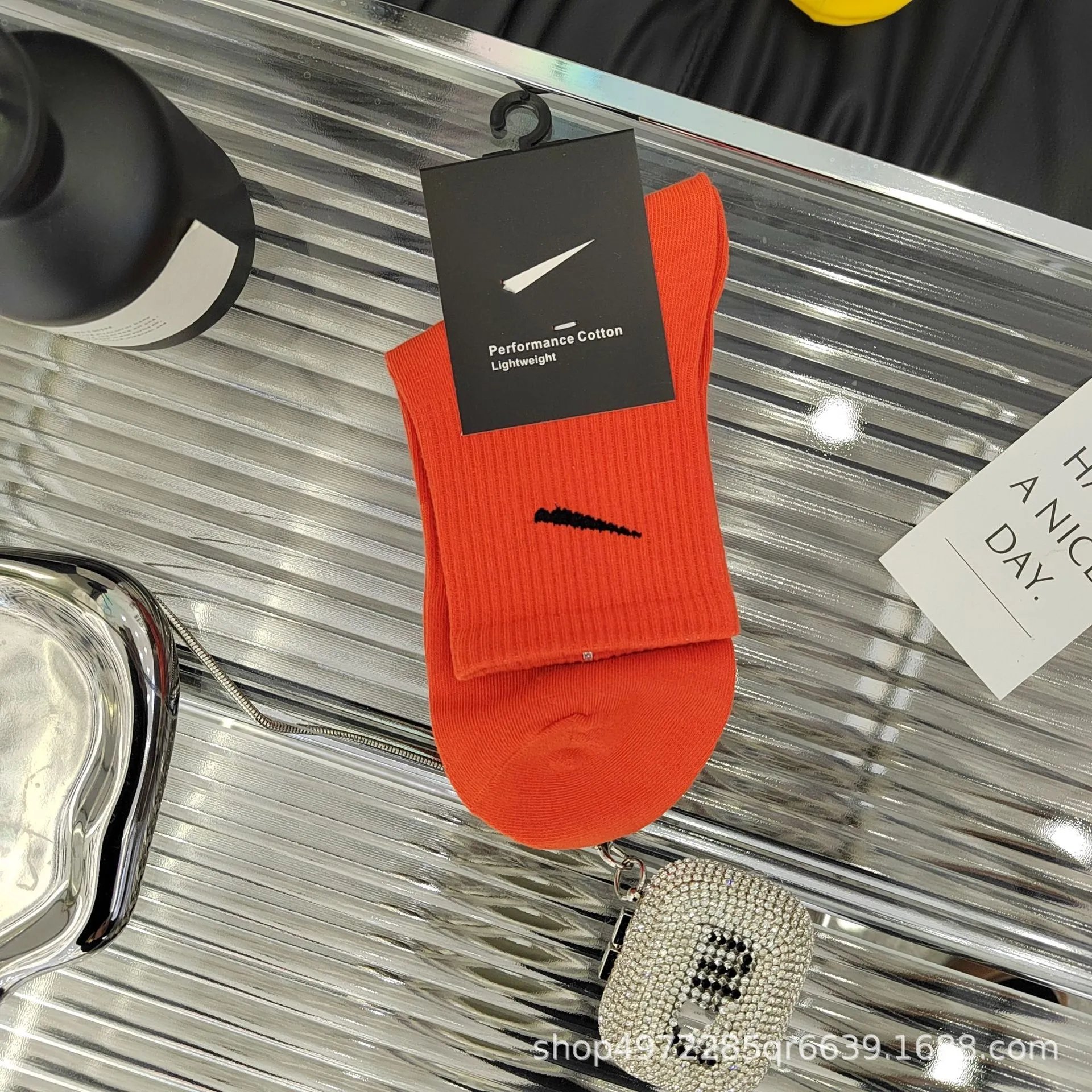 Mid-calf Polyester Orange