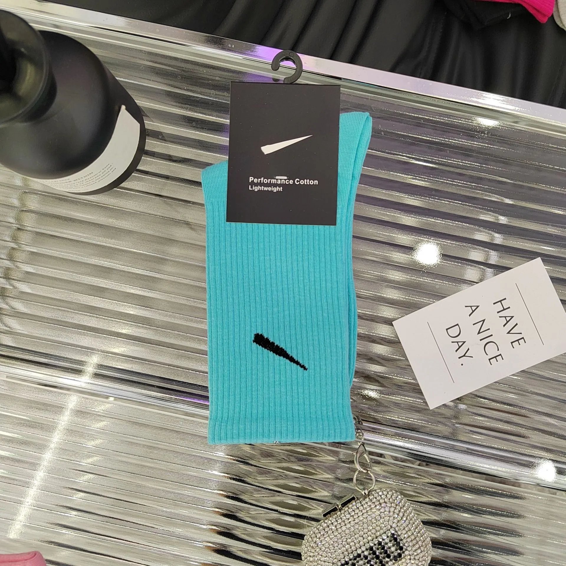 Knee-high Polyester Blue