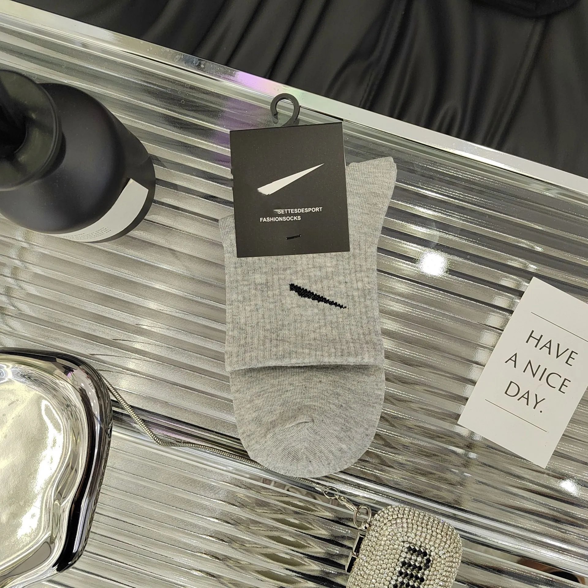 Mid-calf Polyester Gray