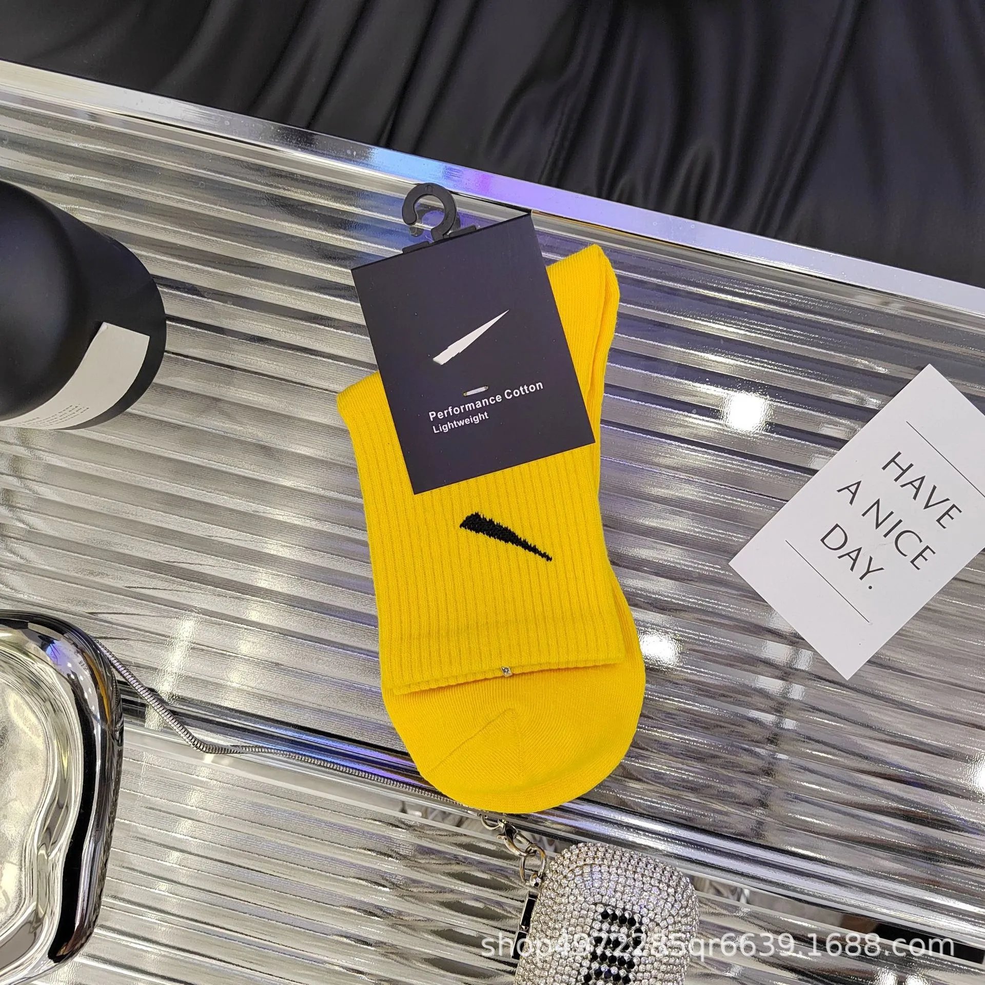 Mid-calf Polyester Yellow