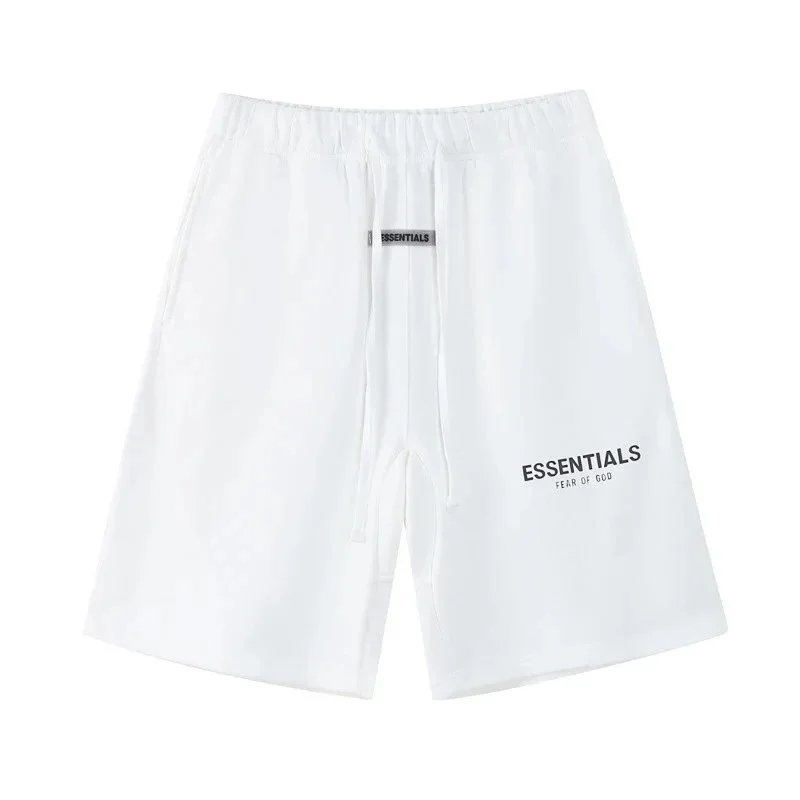 Fear of God Shorts ESSENTIALS Logo Drawstring Sweat — 2201 White (Reflective Letters) *Top Quality