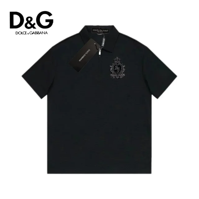 Dolce & Gabbana Shirts Short-Sleeve Zip Polo Shirt product detail image 3
