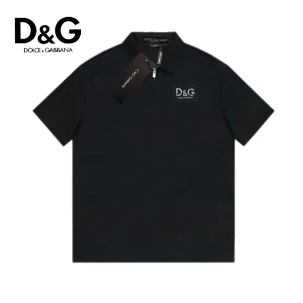 Dolce & Gabbana D&G Logo Embroidered Black Polo - 1