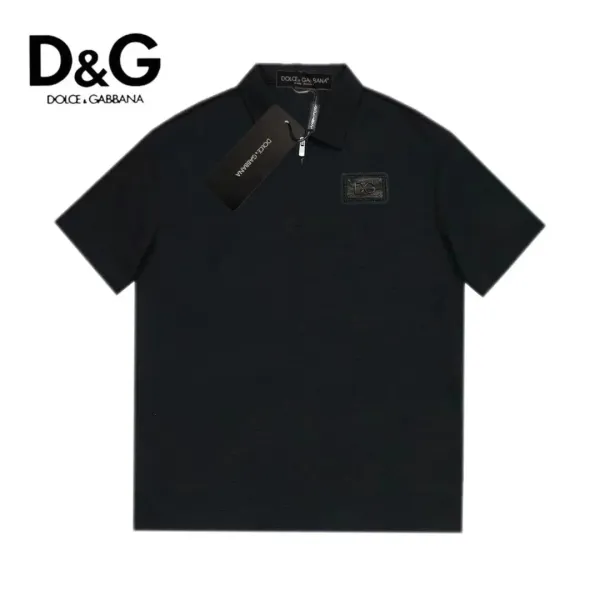 Dolce & Gabbana DG Logo Patch Black Polo - 1