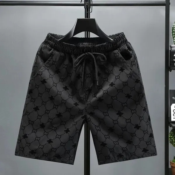 Gucci Bee GG Monogram Print Black Shorts - 1