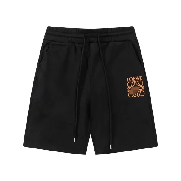 Loewe Anagram Logo Embroidered Black Sweat Shorts - 1
