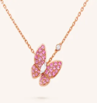 Van Cleef & Arpels Papillon Pink Sapphire Butterfly Necklace - 1