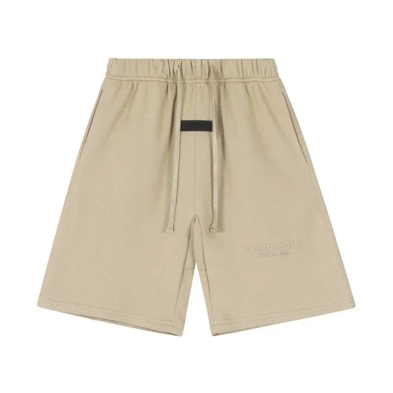 Fear of God Shorts ESSENTIALS Logo Drawstring Sweat — 2419 Dark Apricot (Silicone Letters) *Top Quality