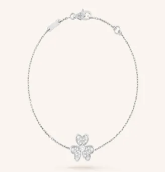 Van Cleef & Arpels Alhambra Four-Leaf Clover Diamond Bracelet Silver - 1