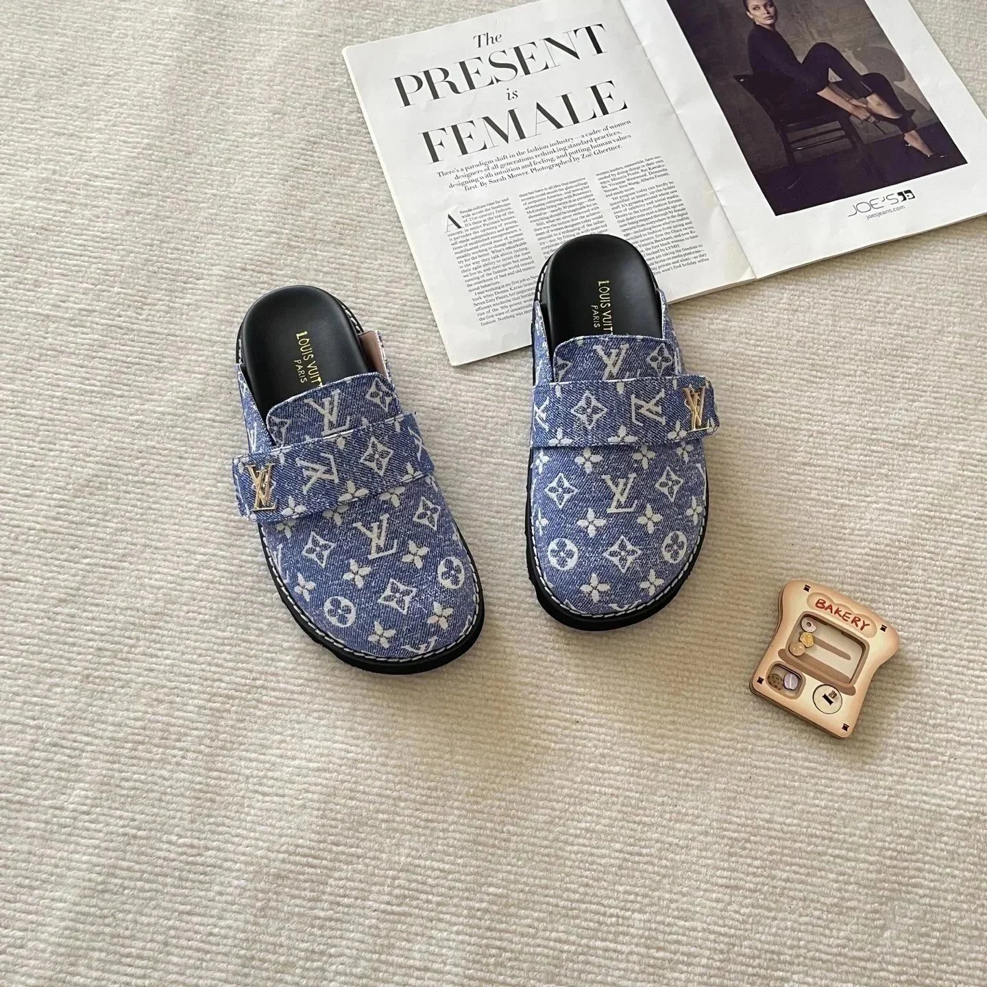 Louis Vuitton Monogram Denim Mule Slippers Blue