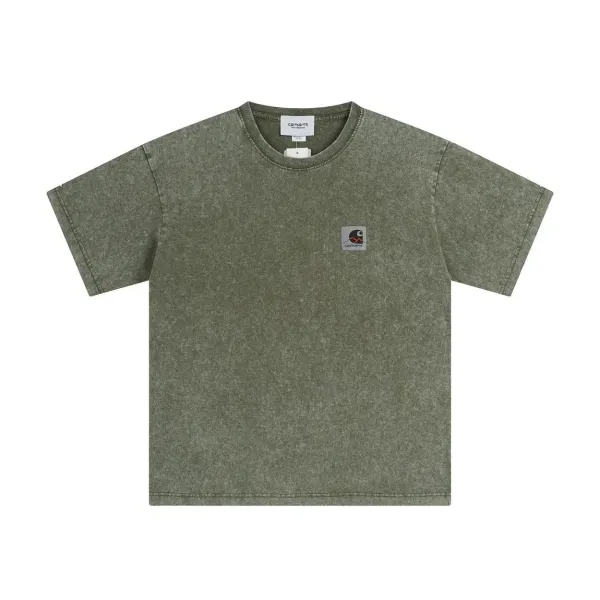 Carhartt Work In Progress Acid Wash Olive T-Shirt - 1