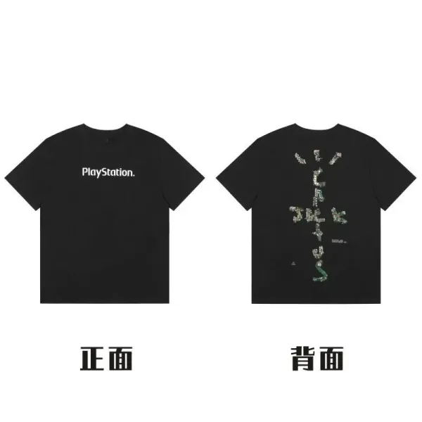 Travis Scott x PlayStation Cactus Jack Logo T-Shirt Black - 1